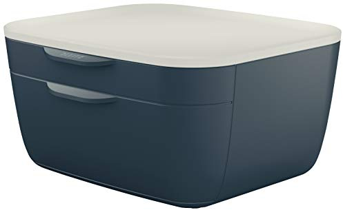 Leitz – Bloc de Classement Bureau, 2 Tiroirs de Rangement Petit et Grand Format, Organisation Documents A4 et Accessoires, Design Moderne, Gris Cosy, 53570089