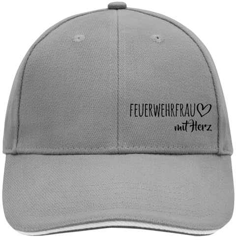 Huuraa Cappy Mütze Feuerwehrfrau mit Herz Geschenk | Baseballkappe Basecap Kappe Geschenkidee Unisex Baseball Cap