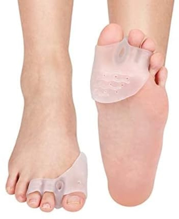 Hallux Valgus Zehenspreizer, Gel Zehen-Separatoren mit Kissenkorrektor, Silikon-Zehenschutz für Hammerzehen & Ballenzehen, Schmerzlinderung durch 2 Paare Comfort-Abstandshalter