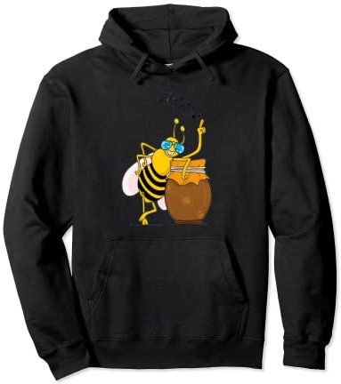 Pot de miel abeille mignon design kawaii nid d'abeille Sweat à Capuche