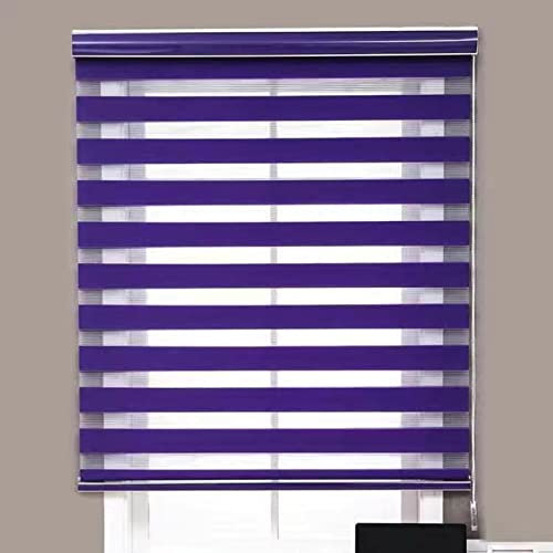 Seitenzugrollo Verdunklungsrollo 35x340cm Klemmfix ohne Bohren verdunkelnd Verdunkelungs Rollo Dachfenster Doppelrollo Klemmrollo für Fenster&Tür Küche Büro, Lila