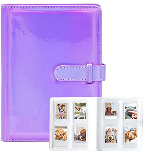 128 Taschen Fotoalbum für Fujifilm Instax Mini LiPlay 11 12 9 8+ 8 7S Sofortbildkamera/Mini LINK2 Drucker, für Polaroid SnapTouch PIC-300 Z2300 Mint Zip Sofortbildkamera Drucker (Nebula Purple)