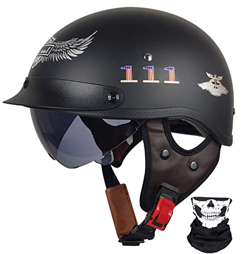 Mezzo Casco Da Motociclista Portatile Casco Scodella ECE Omologato Sicurezza Estivo Casco Jet Per Donna Uomo Con Visiera Casco Aperto Caschi Cromwell Per Scooter Cruiser