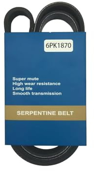 6PK1870 Serpentine Belt 6 Ribs 73.62 inch for X1 2010-2014 X3 2005-2011 1 Series 2004-2011 3 Series 2000-2012 Grandis 2004-2010 Transporter 1993-2003 Transporter Caravelle 1993-2003 EPDM