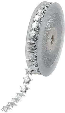 15mm* 15m Weihnachtsband mit Stern Weihnachtsbaum Girlande zum Basteln Weihnachtsbänder Weihnachten Geschenkband Christbaumschmuck Schleifenband Dekoband für Geschenkverpackung Handwerk DIY Deko
