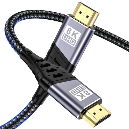 YUETUOL 8K HDMI Kabel 2M, HDMI 2.1 Kabel 48Gbps Highspeed 8K@60Hz HDMI Kabel 4K@120Hz 7680P eARC HDCP 2.2 & 2.3 DTS:X Dynamische Dolby HDR, Kompatibel mit PS5 X-BOX HDTV Monitor