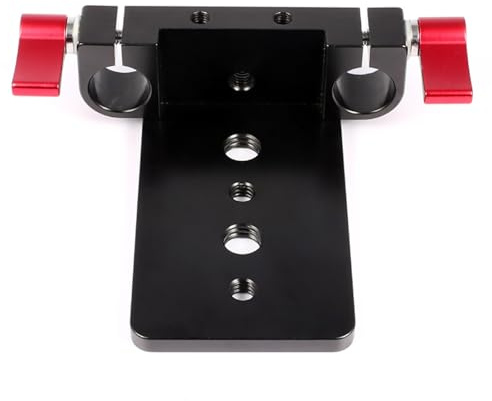 Adattatore di montaggio per treppiede per fotocamera Piastra di base a doppia asta Morsetto Adattatore di montaggio per sistema di aste da 15 mm Base a morsetto per