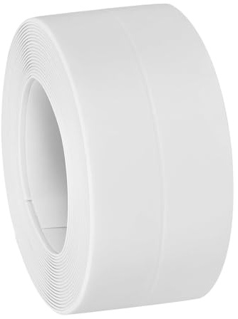 NTEK Self-Adhesive Caulk Strip Sealant Tape, Waterproof, White, Pack of 2