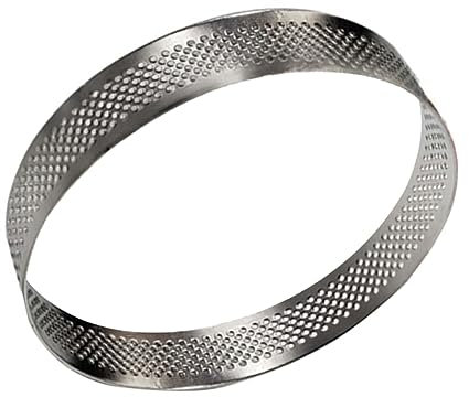 FELTECHELECTR Round Tarts Circle Cake Mold 15cm Stainless Steel Perforated Mousse Ring Kitchen Baking Tool for Pastry and Tart Preparation