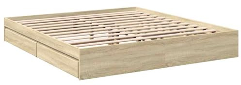 vidaXL Bettgestell mit Schubladen Sonoma-Eiche 180x200cm Holzwerkstoff