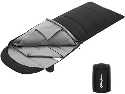 KingCamp Deckenschlafsack Bedfort Winter Schlafsack XL Lang Breit Baumwolle -15°