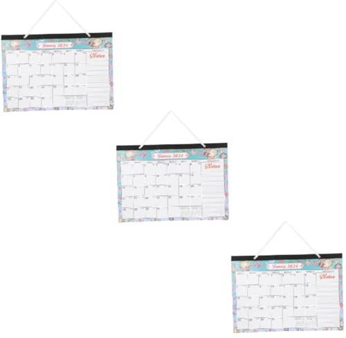 SEWACC 3St Wandkalender 2024 24 25 Monatsplaner Zeitplan Kalender Wandkalender zum Aufhängen 12-monatiger Jahreskalender Memo-Kalender hängender Kalender Jahreswandkalender ，