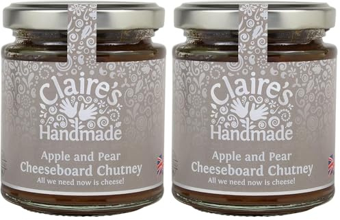 Claire's Handmade - Apple and Pear Cheeseboard Chutney (200g) -Traditionally Made Cheeseboard Treat made with Ripe Apples & Fragrant Pears, Suitable for Vegetarian, Vegan & Gluten Free Diets, GMO Free