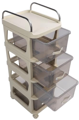 Rollbarer Schubladenschrank mit großem Stauraum und multifunktionalem Design, ideal für Büro oder Schlafzimmer (4 Ebenen)