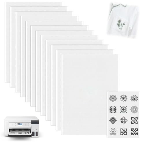 12PCS A4 Wasserlösliches Stickvlies Selbstklebend,stickvlies wasserlöslich selbstkle, Bedruckbares Stickpapier oder Maschinensticken handgemalte Stickmuster Ideen DIY,Schneiden Sie in verschiedenen