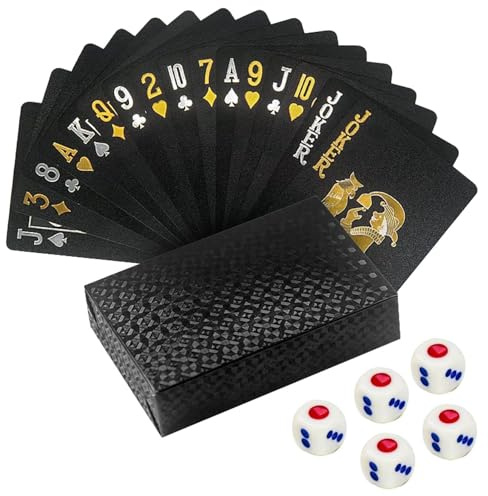 YSJCHEBS 1 Spielkartenspiel Aus Kunststoff Und 5 Würfel, Wasserfeste Spielkarten, Verschleißfeste Spielkarten, Partyspiele, Interaktive Spiele