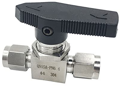 CZDIQXVF SS304 Stainless Steel 3mm 4mm 6mm 8mm 10mm 12mm 14mm 16mm 18mm 20mm Double Ferrule Tube Pipe Fitting High Pressure Ball Valve(8mm)