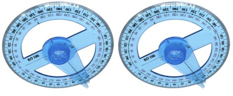 Goniometro a 360 gradi, 2 pezzi, goniometro per matematica, strumento di misurazione, goniometro trasparente, righello, materiale scolastico
