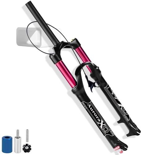LYYCX AuroraXQ 26/27.5/29 Federweg 140mm Mountainbike Luft Vordergabel Federgabel, 1 1/8 Gerades/konisches Rohr QR 9mm XC AM Rückpralleinstellung MTB Fahrrad Gabel(Straight Remote Lock,29 Zoll)