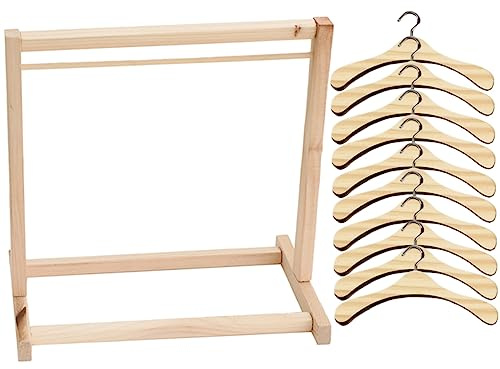 Abaodam Großes Langlebiger Miniaturkleiderbügel Puppen-Schrank Aufbewahrung Für Kleidungstrocknung Und Puppenbekleidungszubehör
