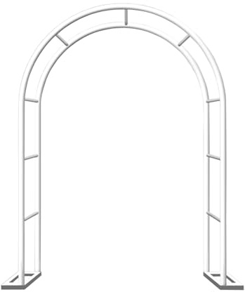 Arche de jardin en fer forgé blanc - Support pour fleurs et escalade - Pavillon élégant pour plantes - Abri de jardin sur pied - 350 x 250 x 40 cm