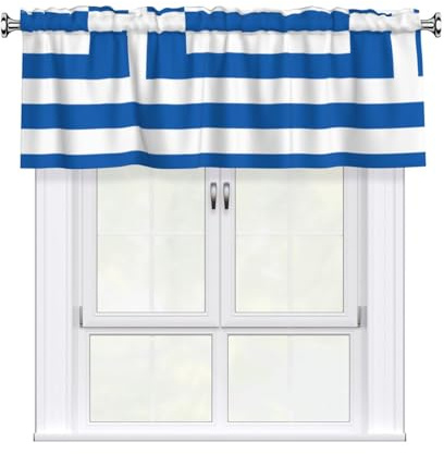WHJSSF Tenda con stampa bandiera greca con asta corta, 137,2 x 45,7 cm, per finestre di cucina, bagno, lavanderia e studio, con filtro della luce
