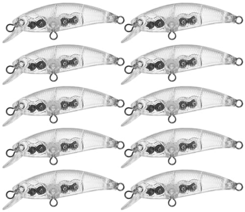 10pcs Lure Rohlinge 2.2 unbemalte Fischerei Lure Rohlinge Topwater Crankbait Kit für Basslachsforellen Salzwasser und Süßwasser