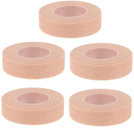 Mikinona 5 Rolls Breathable Non-Woven Makeup Tape for Eyelash Extensions Skin-Colored Adhesive Tape with Strong Hold for Eyelid Lifting and Lash Grafting Hypoallergenic Eyelash Accessory