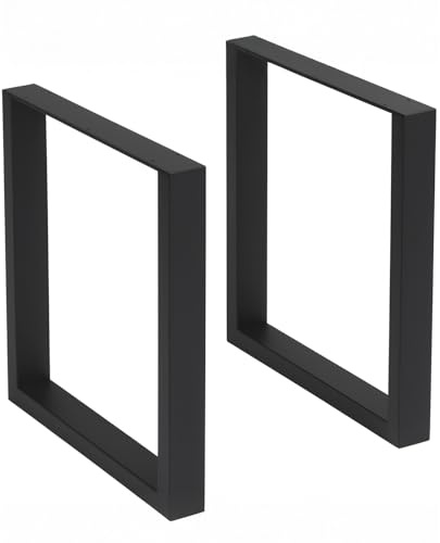 GREENSAPPIRE 2 Stück Tischbeine Metall Schwarz Bankgestell Esstischgestell, Schreibtischgestell, Couchtisch Gestell, Einfache Montage für DIY-Möbel, Robust & Modern (Quadrat 4 Stück)