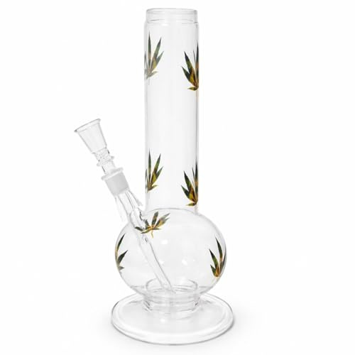 Borosilikat Glasbong mit Chillum – Wasserbong mit 18,8 mm Schliff – 30,5 cm hoch, Hochwertige hitzebeständige Glas Bong Wasserpfeife 179830