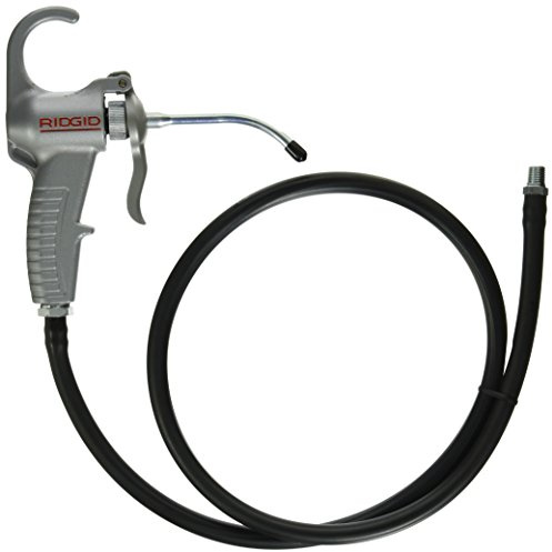 RIDGID 72327 418 Oiler Gun, All-Weather Pipe Threading Oiler Gun with Simple 2-Finger Trigger Design, heavy-duty 1-Gallon Capacity Reservoir and Handy 54-Foot Hose,Silver,Small