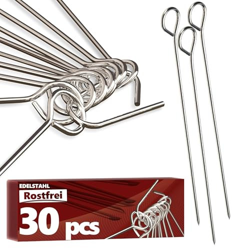 Juego de 20 agujas para enrutamiento de acero inoxidable, fabricadas en Alemania, 10 cm con clip, inoxidables, estables para enrutamientos simplemente deliciosos