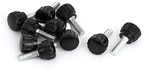 sourcing map Plastik Knubbeligen Kopf Rändelschraube Jig M5x15mm Männlich Gewinde 10 Stück Schwarz DE de