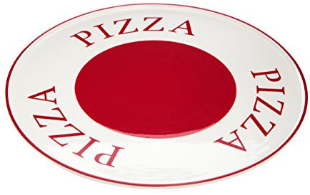 Premier Housewares Hollywood Pizza Plate, Red/Cream