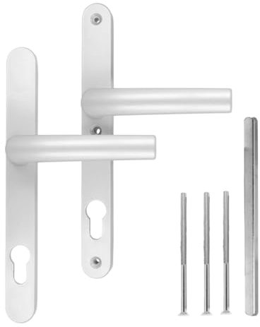 Türgriff/Türdrücker/Türklinke/Drückergarnitur DHS 92mm (Schildbreite 28mm) - Silber F1