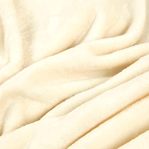 Bestlivings Kuscheldecke 220x240 cm in Weiß mit ca. 280g/m², Tagesdecke Wohndecke für Bett, Sofa, Couch extra flauschig