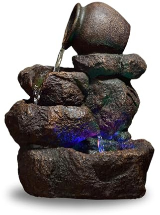 Zen'Light SCFR153 Nivello Brunnen, Natur, grau, Stein 25 x 19 x 31 cm, Kastanie