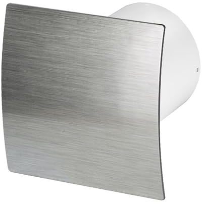 Badlüfter Wand-Ventilator Ø 100 Kugellager Wandventilator Silent Standard Escudo - Line System+ (silber gebürstet)