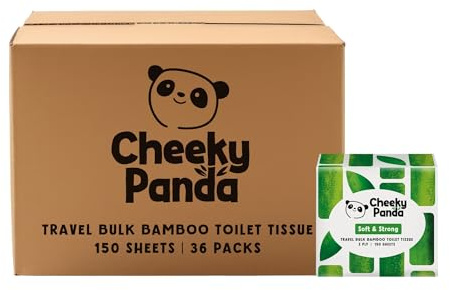 The Cheeky Panda Bamboo Toilet Roll Tissue Paper 9 Rolls 3ply - Sustainable, Skin Friendly, Soft, Super Absorbent