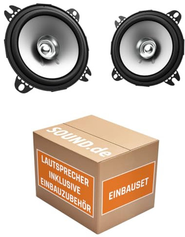 Lautsprecher Boxen passend mit Kenwood KFC-S1056 10cm Koax Auto Einbauzubehör - Einbauset für Renault Kangoo 1 Front Heck - justSOUND