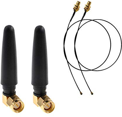 Oiyagai 2 pz 2.4 ghz WiFi Antenna 2.5dbi SMA Maschio (Pin) Connettore con Mini PCI U.FL a SMA Femmina WiFi Pigtail RF1.13 15 cm Cavo