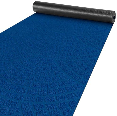 ANRO Teppich Läufer Küchenläufer Küchenteppich Läufer Flur Teppich Velours rutschfest waschbar für Flur, Schlafzimmer, Wohnzimmer, Küche Davis Blau 50 x 240cm