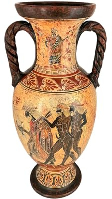 Greek Vase Amphora 43cm,Multicoloured,God Dionysus with Satyrs