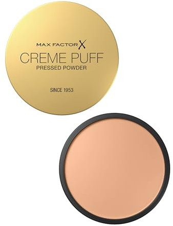 Max Factor Creme Puff Cipria Compatta, Finish Opaco e Texture Leggera, Adatta a Tutti i Tipi di Pelle, 081 Truly Fair, 14 g