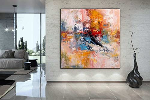 YMXCNM Ölbilder Auf Leinwand Handgemalt,100% Handgemalte Bunte Landschaft Ölgemälde Auf Leinwand Wandkunst Rahmenlose Bilddekoration Für Live Room Home, 40X40Cm (16X16Inch)