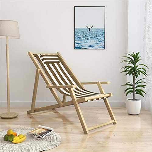 Zusammenklappbarer tragbarer Lounge-Stuhl aus Holz, Leichter Strandstuhl mit Armlehne, Verstellbarer Liegestuhl für den Outdoor-Camping-Innenbereich E Verdoppeln Sie den Komfort Marriage