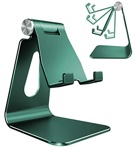 Lucrave Verstellbarer Telefonständer für Tisch, 4–8 iPhones, Dunkelgrün | Robuster Aluminium-Desktop-Telefonhalter mit verstellbarer Halterung, kompatibel iPhone 17/16/15/14/13/Xs/Pro Max/SE