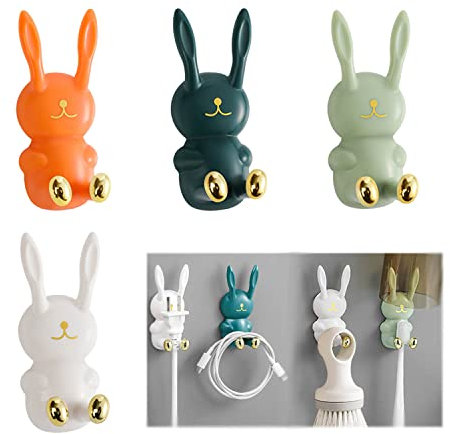 WUBAYI Lot de 4 supports de brosse à dents multi-usages - Support à suspendre - Étanche - Auto-adhésif - Pour salle de bain, cuisine, salon, bureau