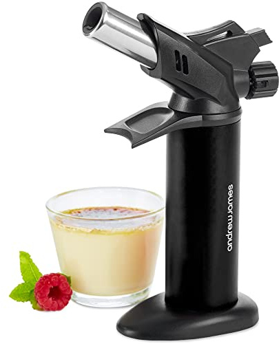 Andrew James Professional Blow Torch for Cooking & DIY, Adjustable Flame Chef Blowtorch, Kitchen Great for Crème Brulee, Searing Meat, & More, Butane Gas Commercial 1300°C