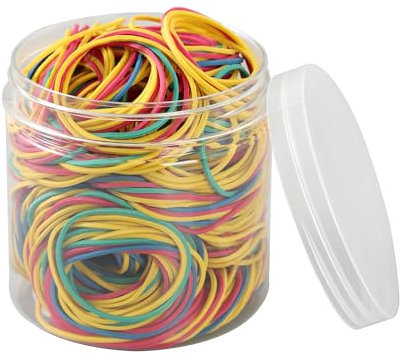 ZZJMCH 600Pcs 1inch Small Rubber Bands Stretchable Rubber Elastics Bands General Purpose Elastic Stretchable Bands Sturdy Rubber Bands for Home, Office, School, Stationery Supplies (Multi-color)